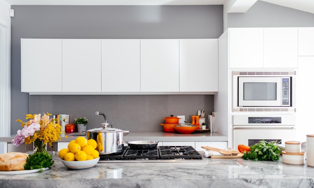 Modern kitchen with household appliances